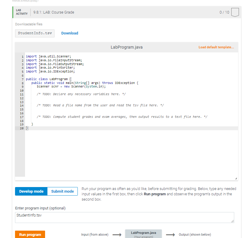 Solved JAVA ONLY! DO NOT CHANGE ANY CODING THAT IS ALREADY | Chegg.com