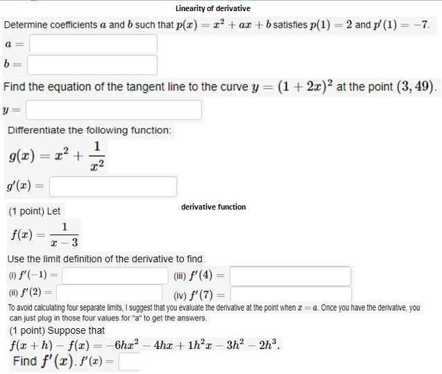 Solved Linearity Of Derivative Determine Coefficients A And 5885