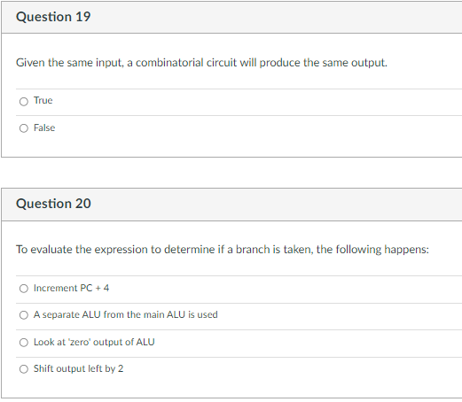 Solved Question 15 The control unit receives the following | Chegg.com