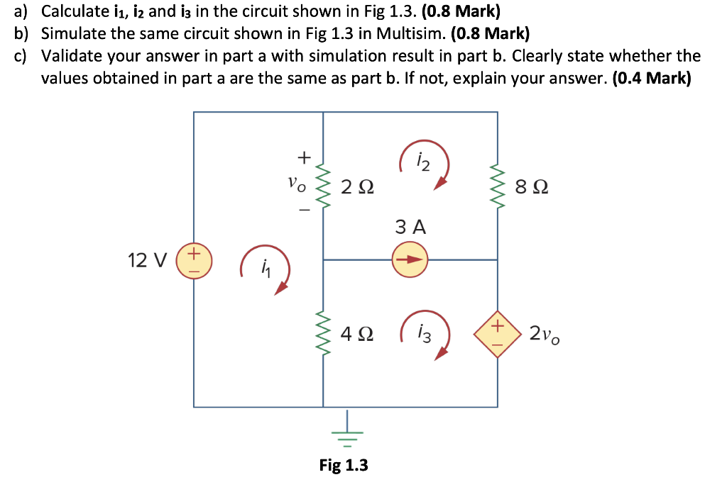 Solved A) Calculate V1, V2 And V3 In The Circuit Shown In | Chegg.com