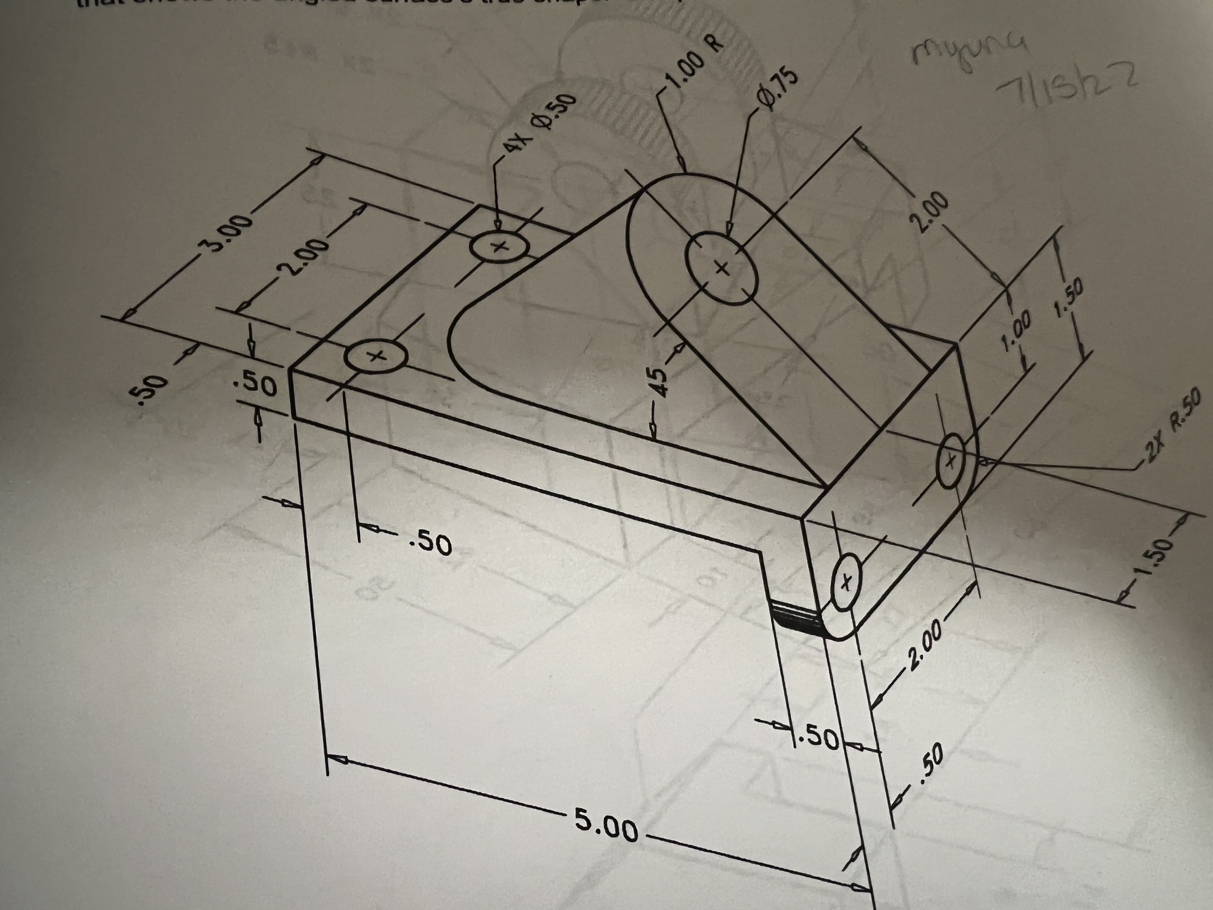 Solved Draw A Complete Front View. Draw Partial Top. Right | Chegg.com