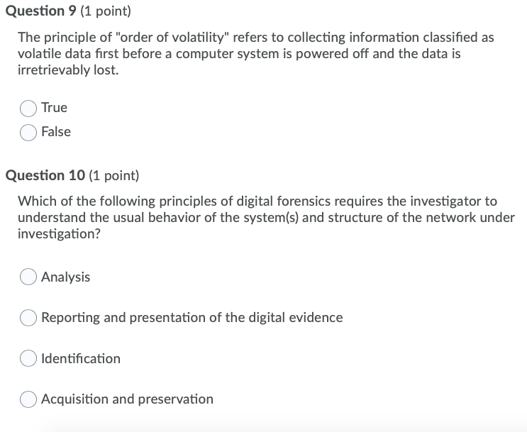 Solved Question 9 (1 point) The principle of "order of