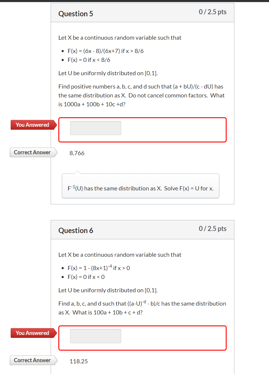 Solved Question 5 0/2.5 pts Let X be a continuous random | Chegg.com