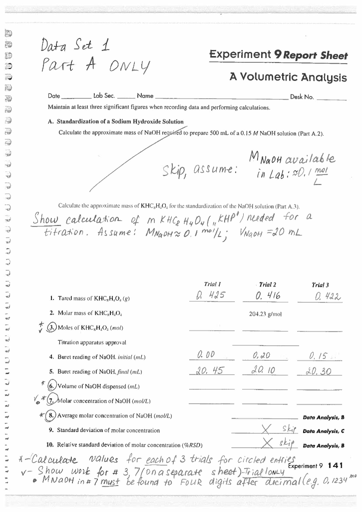 experiment 9 report sheet