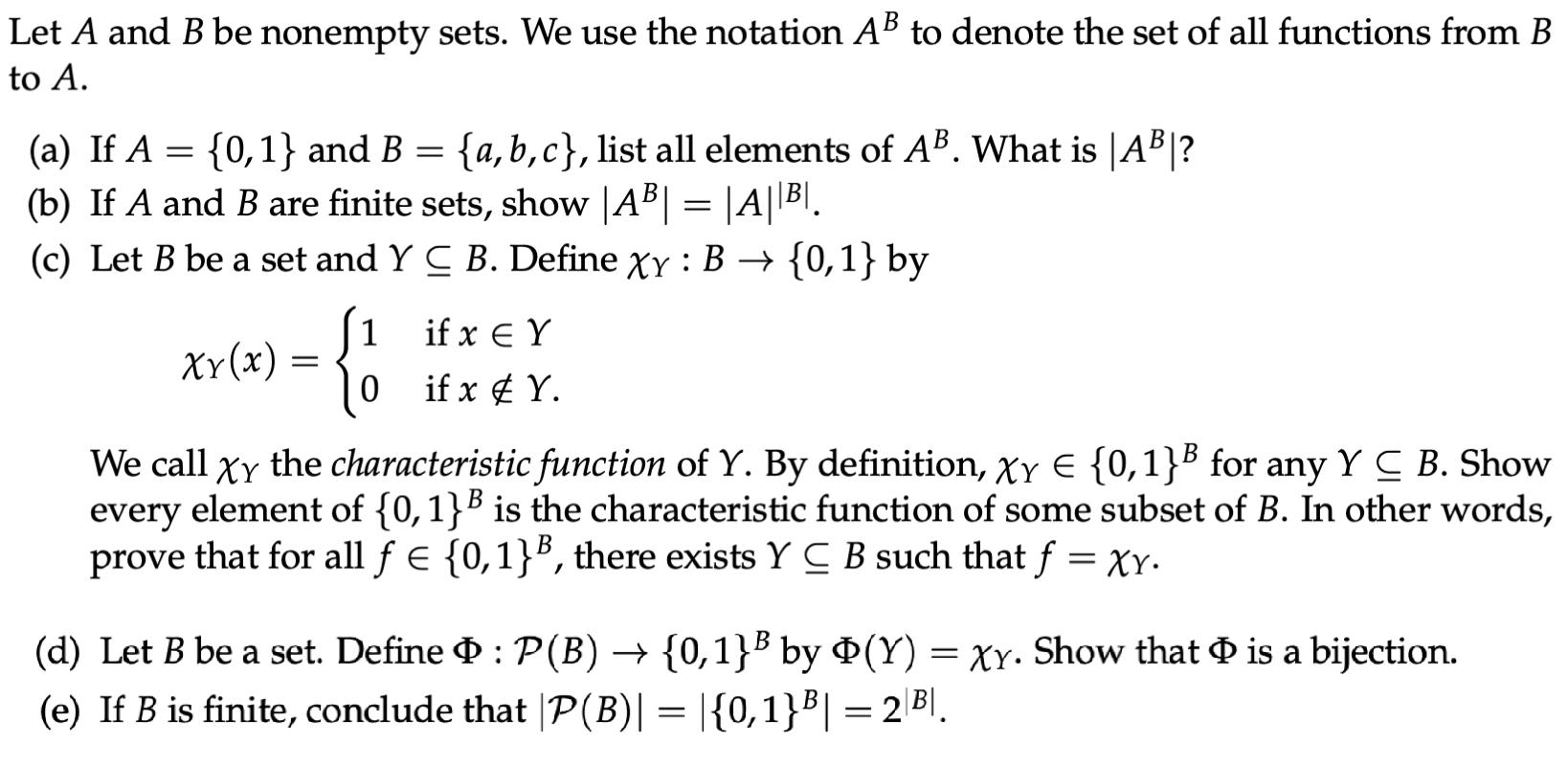  solved let a and b be nonempty sets we use