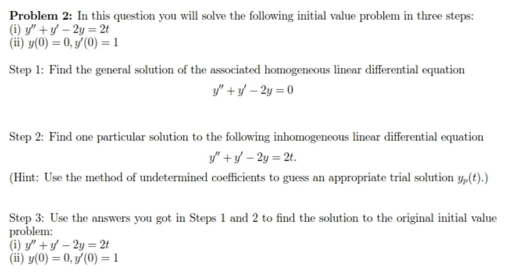 Solved Problem 2: In this question you will solve the | Chegg.com