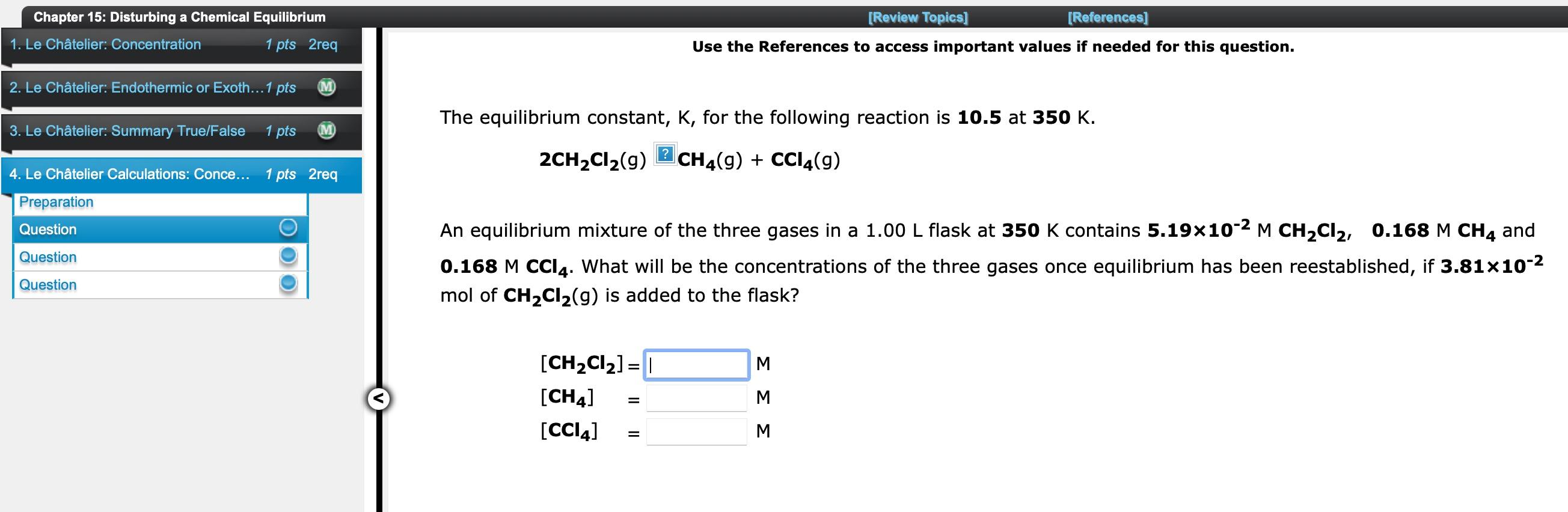 Solved Chapter 15: Disturbing A Chemical Equilibrium 1. Le | Chegg.com