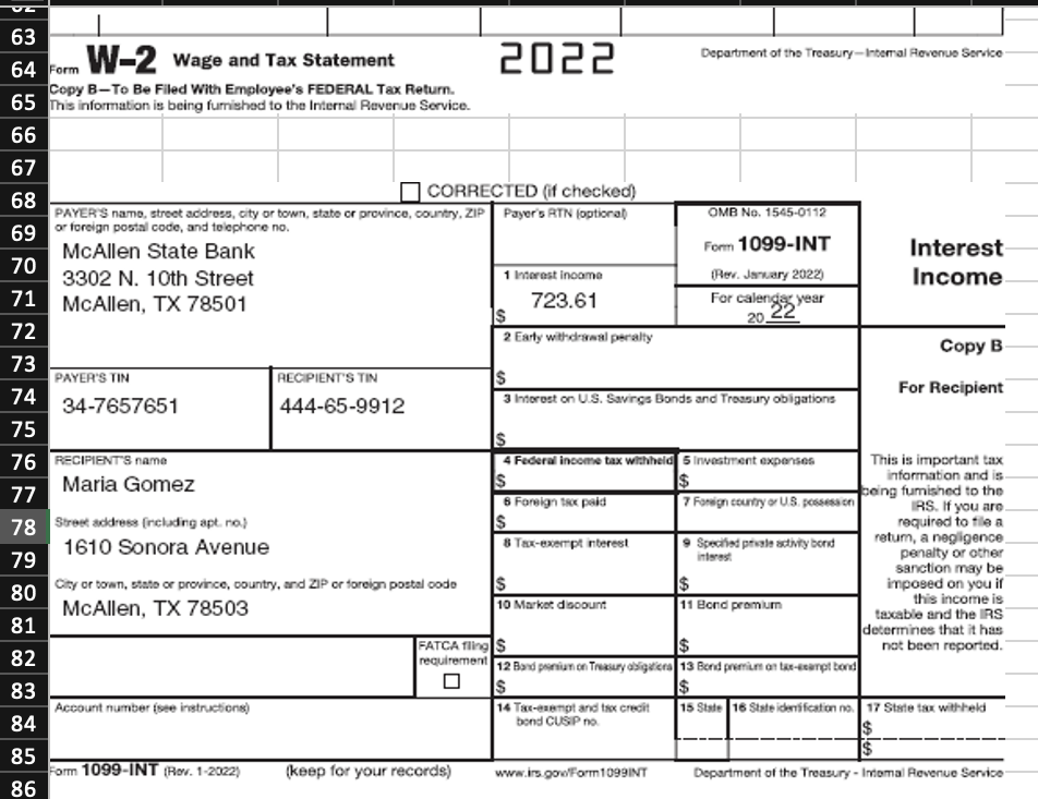 W-2 Ray and Maria Gomez 1610 Sonora Ave. | Chegg.com