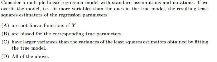 Solved Consider a multiple linear regression model with | Chegg.com