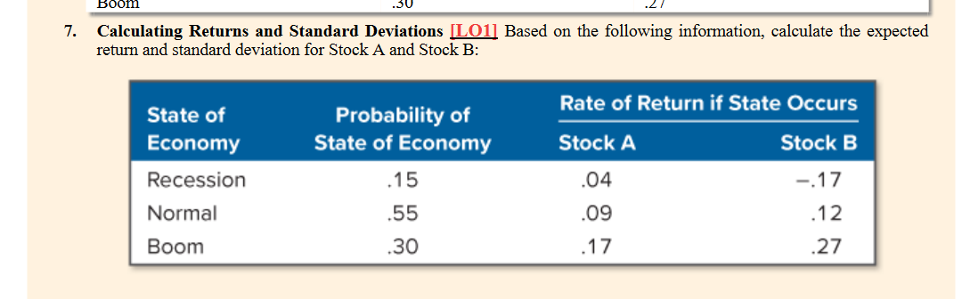 Solved Calculating Returns And Standard Deviations [LO1] | Chegg.com