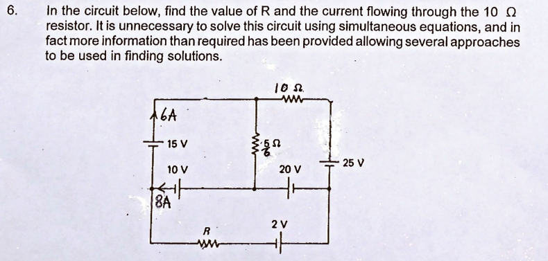 Solved In The Circuit Below, Find The Value Of R And The | Chegg.com