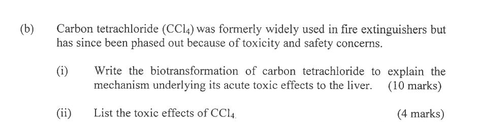 Solved B Carbon Tetrachloride CCl4 Was Formerly Widely Chegg Com   PhpYZOa0n