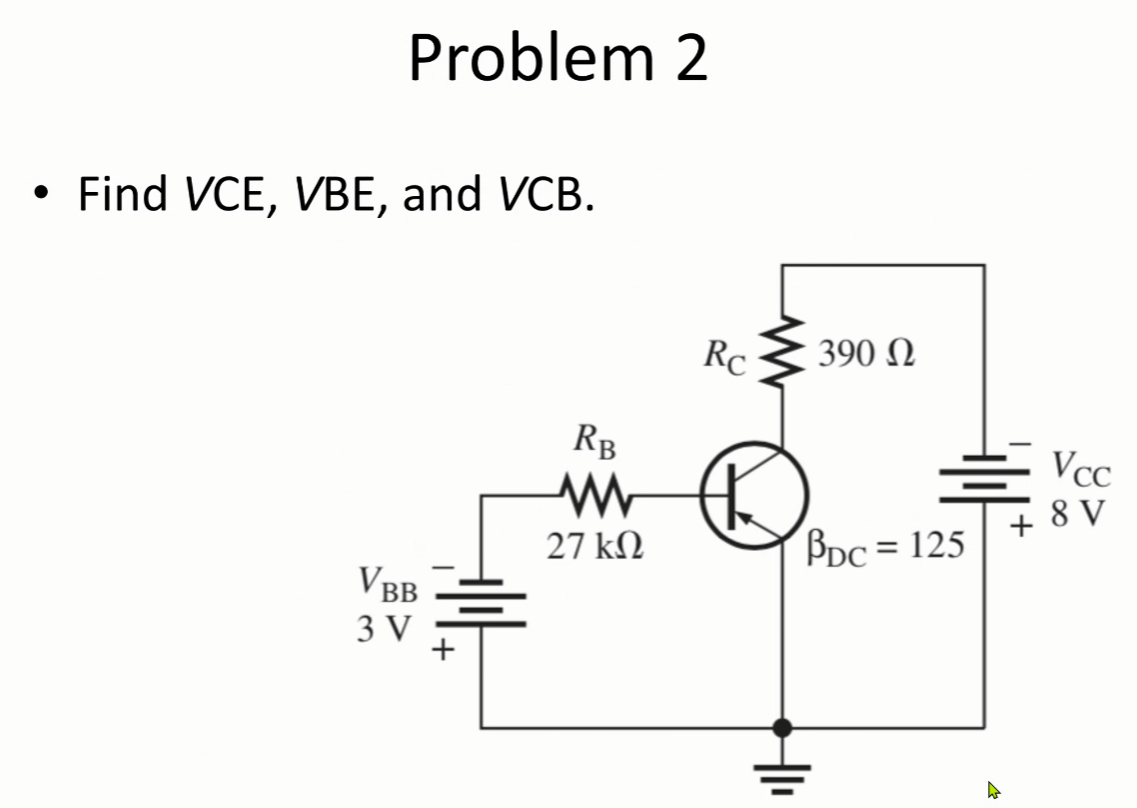 Solved Determine IB,IC,IE,VCE, And VCB In Figure 4−9 For The | Chegg.com