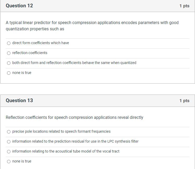 Solved A typical linear predictor for speech compression | Chegg.com
