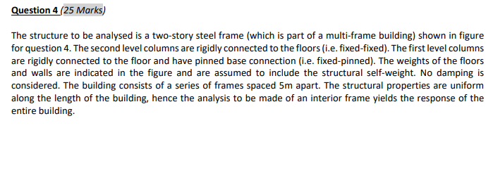 Question 4 (25 Marks) The structure to be analysed is | Chegg.com