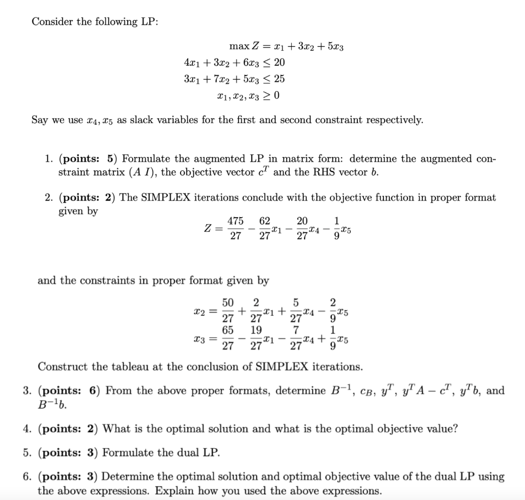 Solved Consider The Following LP: | Chegg.com