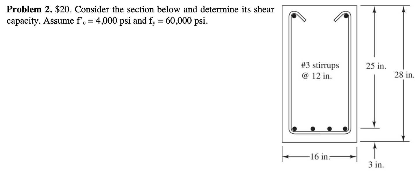 Solved Problem 2. $20. Consider the section below and | Chegg.com