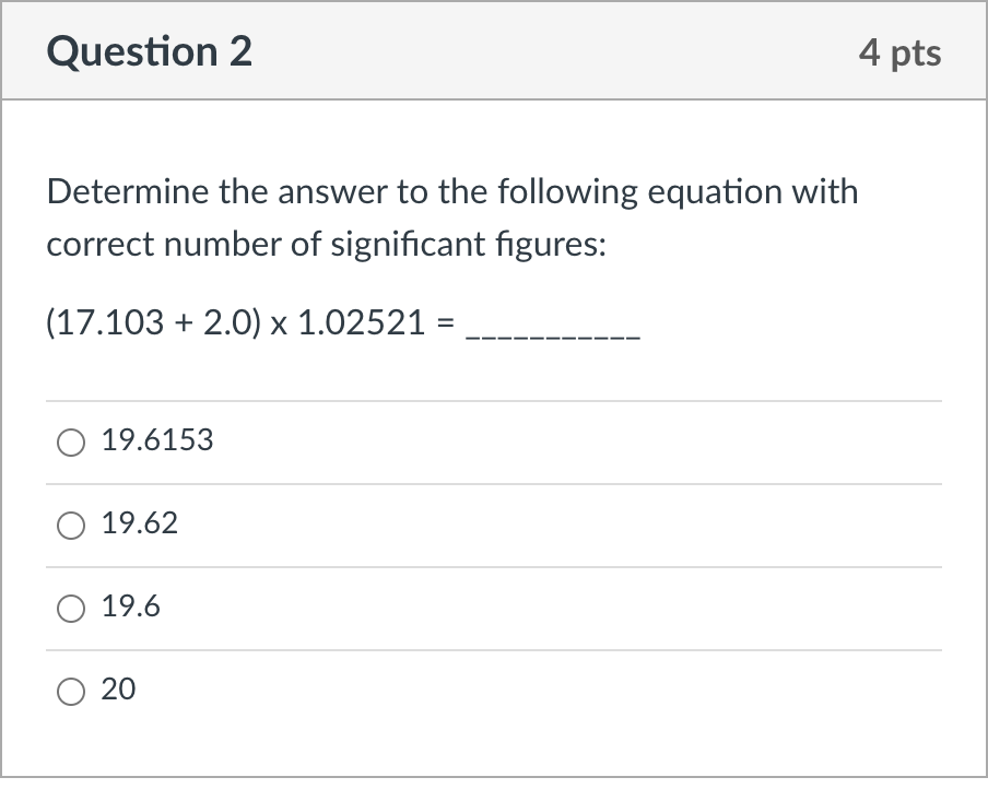 Solved Question 2 4 pts Determine the answer to the | Chegg.com