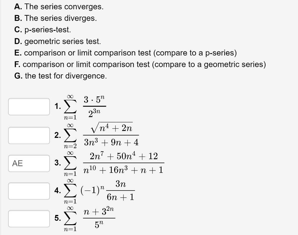 Solved A The Series Converges B The Series Diverges C Chegg Com