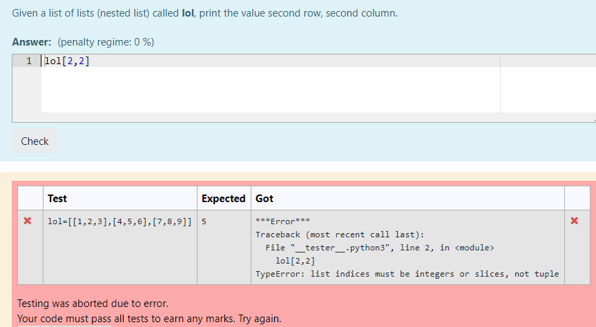 Solved Given a list of lists nested list called lol print