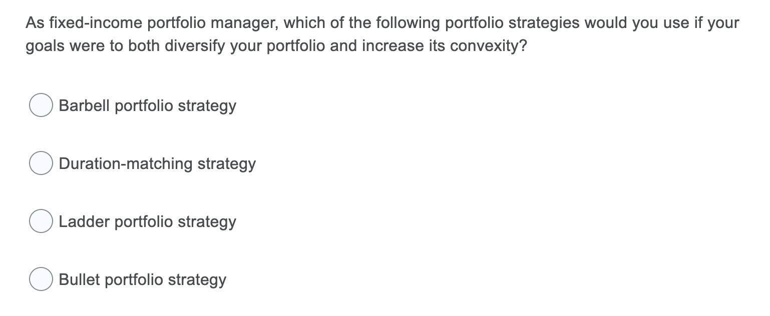 Solved As portfolio manager, which of the
