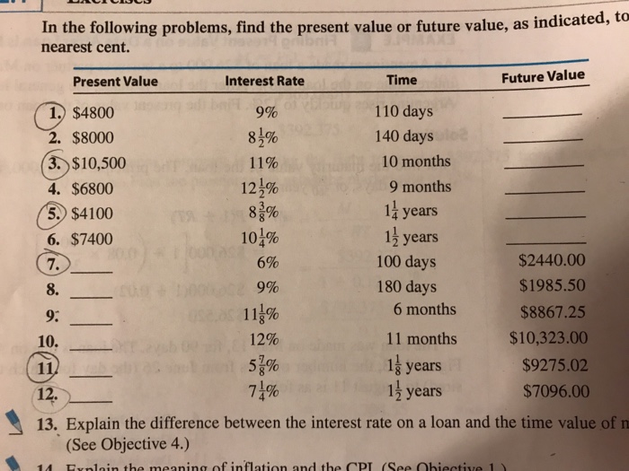 Solved In the following problems, find the present value or | Chegg.com