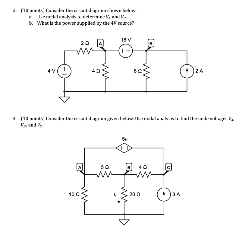 Solved 2 10 Points Consider The Circuit Diagram Shown