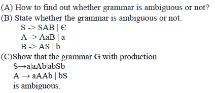 Solved (A) How to find out whether grammar is ambiguous or | Chegg.com