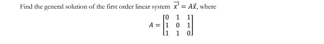 Solved Find the general solution of the first order linear | Chegg.com