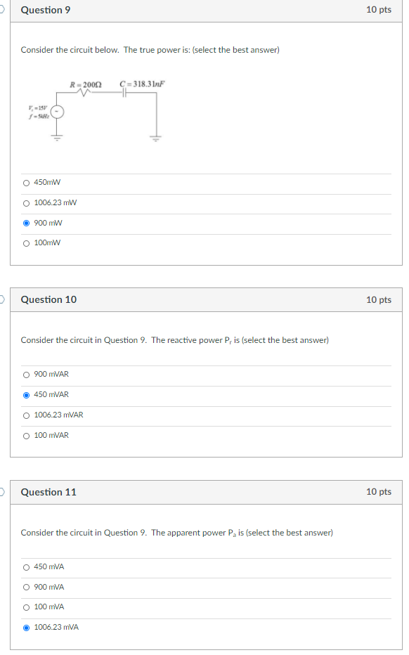 Solved Question 9 10 pts Consider the circuit below. The | Chegg.com
