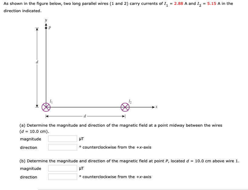 Solved As Shown In The Figure Below, Two Long Parallel Wires | Chegg.com