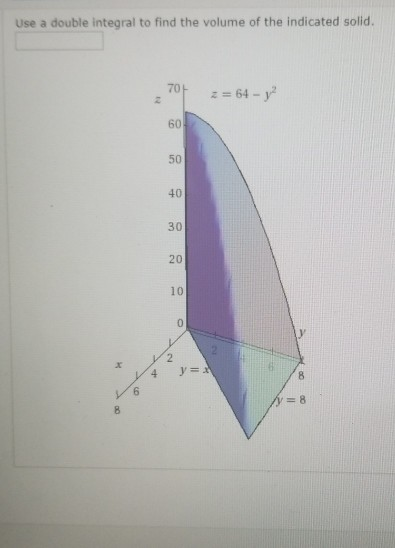 Solved Use A Double Integral To Find The Volume Of The