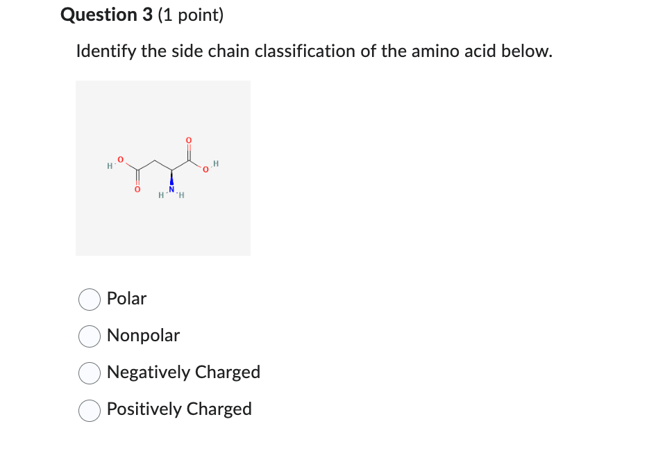 Solved Identify the side chain classification of the amino | Chegg.com