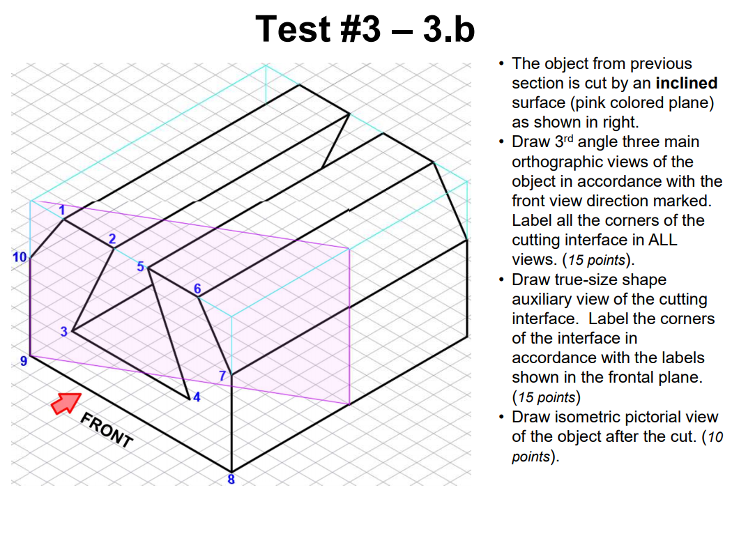 Solved Test #3 -3.b . 10 The object from previous section is | Chegg.com