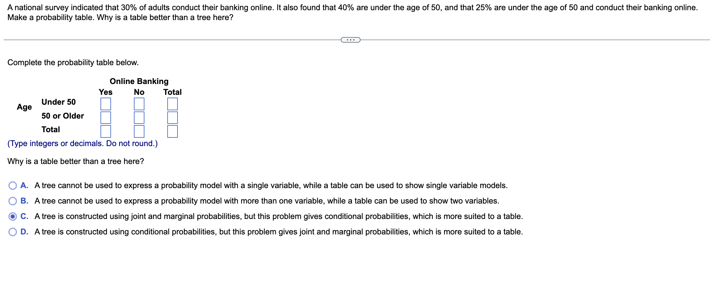 Solved Make a probability table. Why is a table better than | Chegg.com