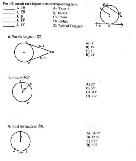 Solved For 1 5 Match Each Figure To Its Corresponding Te Chegg Com