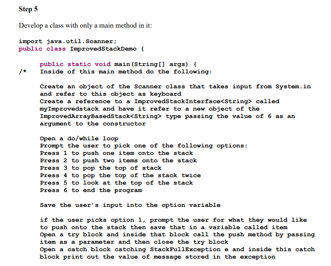 Step 1 Develop the following interface: Interface | Chegg.com | Chegg.com