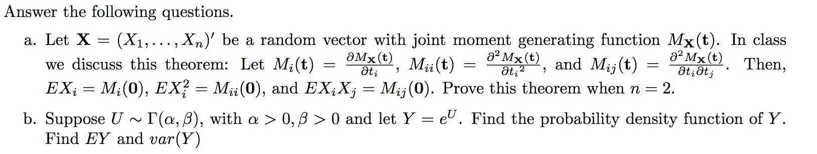 Solved Answer the following questions. a. Let X = (X1,..., | Chegg.com