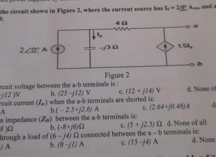 Solved The Circuit Shown In Figure 2, Where The Current | Chegg.com