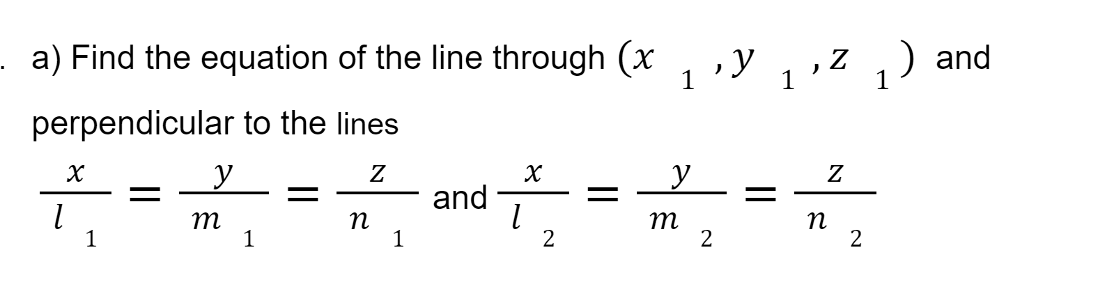 Solved y , Y , 2 ,) and . a) Find the equation of the line | Chegg.com