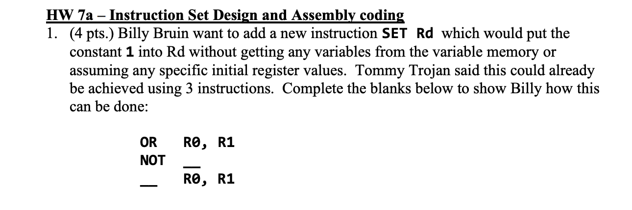 Solved The instruction set and its machine code format is | Chegg.com