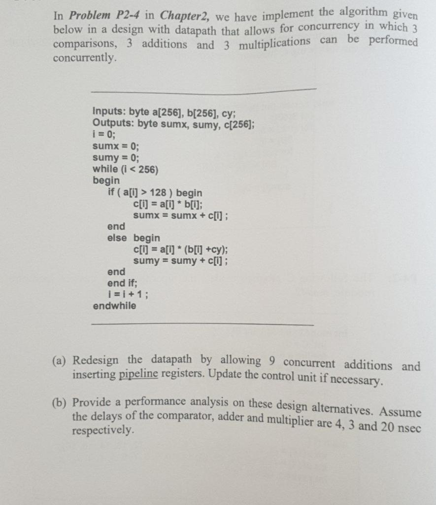 Solved In Problem P2-4 In Chapter2, We Have Implement The | Chegg.com