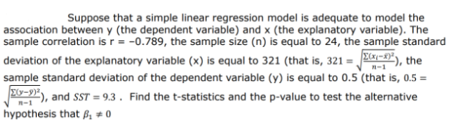 Solved 2-), the Suppose that a simple linear regression | Chegg.com