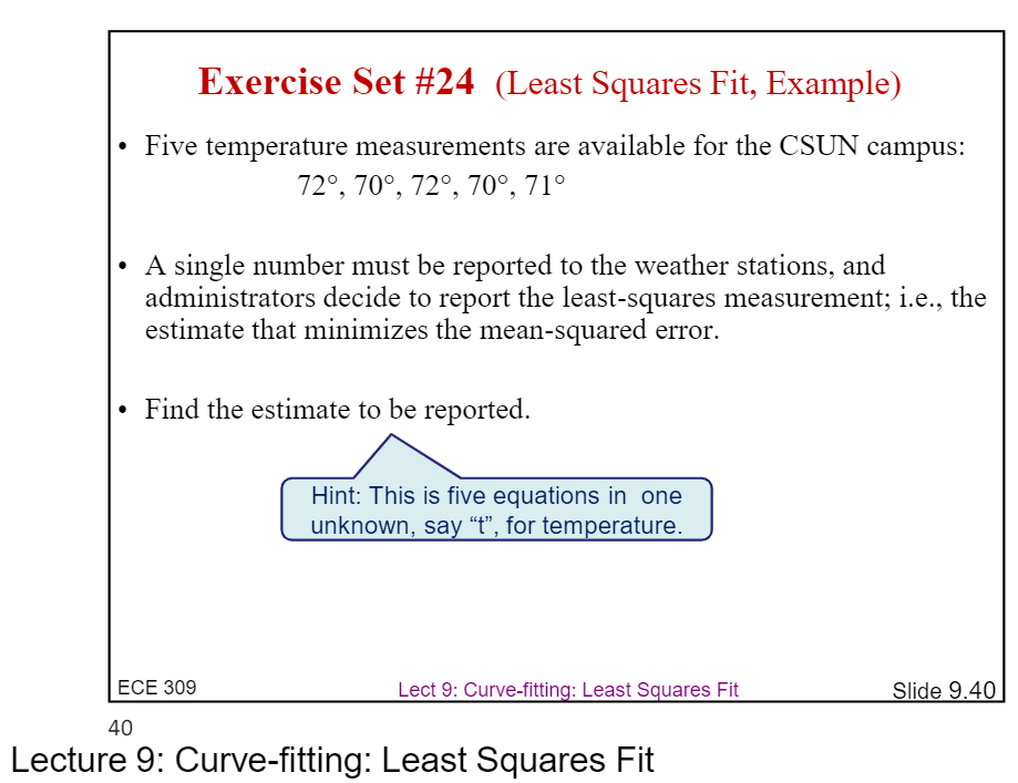 Solved Exercise Set #24 (Least Squares Fit, Example) • Five | Chegg.com