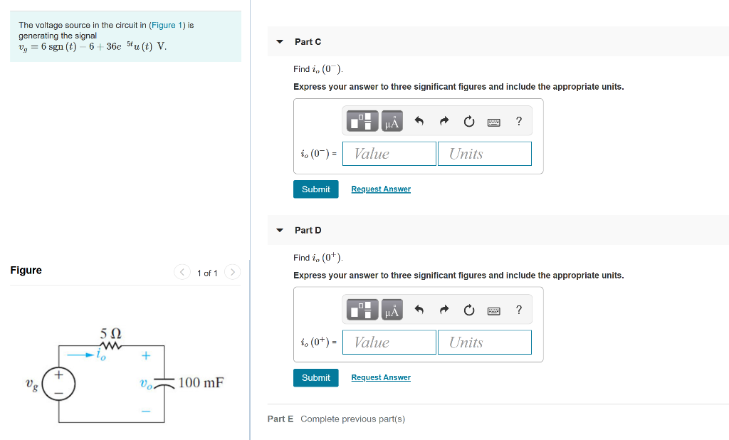 Solved The voltage source in the circuit in (Figure 1) is | Chegg.com
