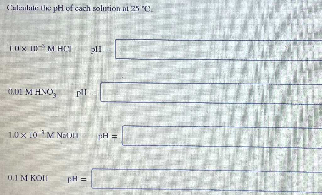 calculate the ph of 0.01 m koh solution