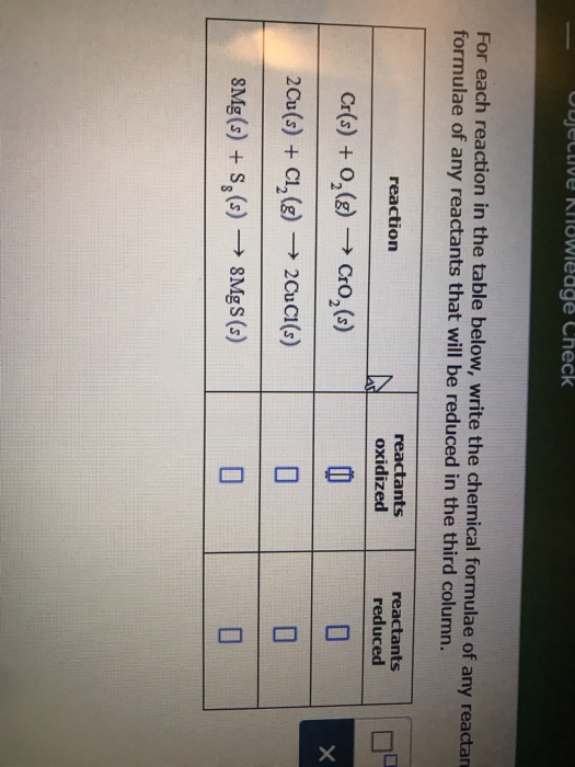 Solved For Each Reaction In The Table Below Write The