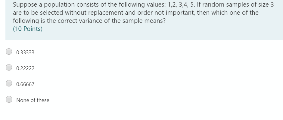 Solved Suppose A Population Consists Of The Following | Chegg.com