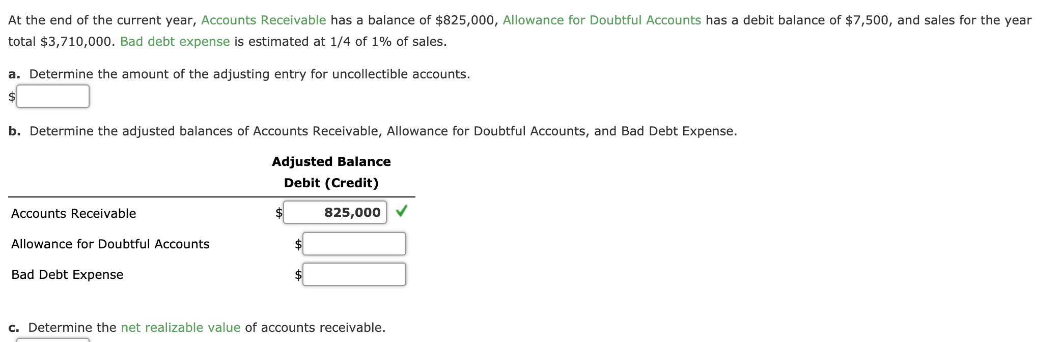 Solved At The End Of The Current Year, Accounts Receivable | Chegg.com