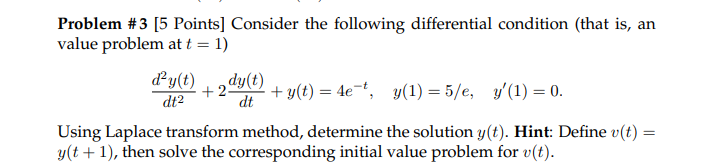 Solved Problem # 3 [5 Points] Consider the following | Chegg.com